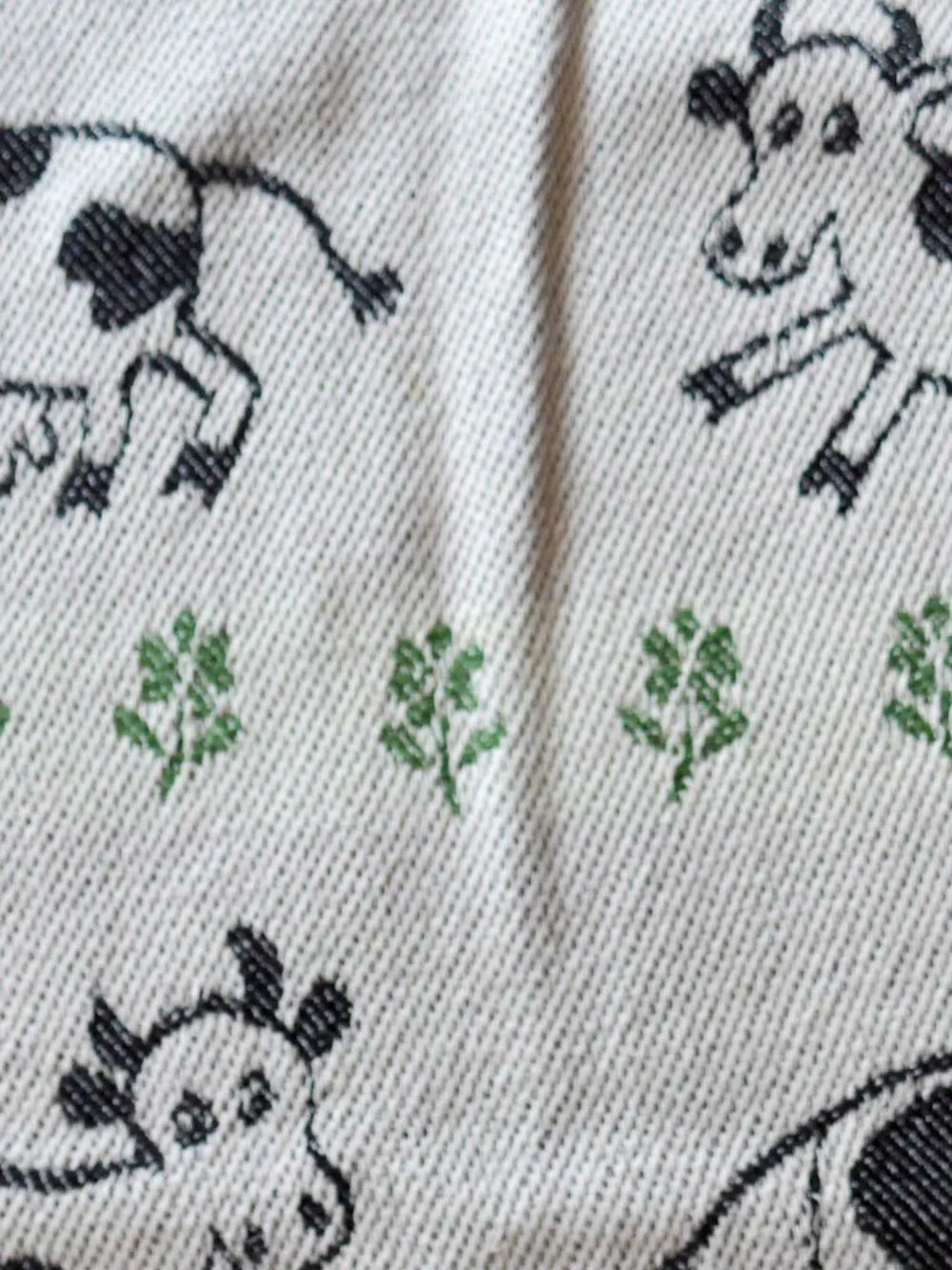 Set of three Ekelund Master Weavers Cotton Kitchen Towels – Cow, Frog and Owl